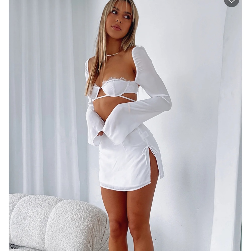 White Fox New Flame Mini Skirt + Level Up Top